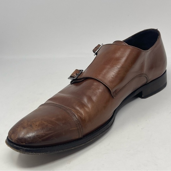 To Boot New York Adam Derrick Shoes Mens 11.5 Brown Leather Double Monk Strap